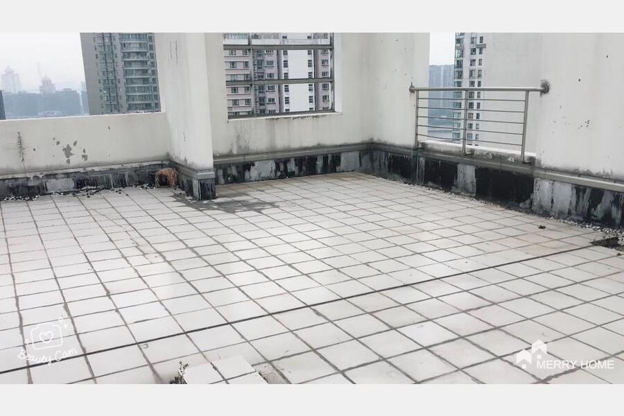 top floor,200sqm roof terrence,3brs,best location in Lujiazui